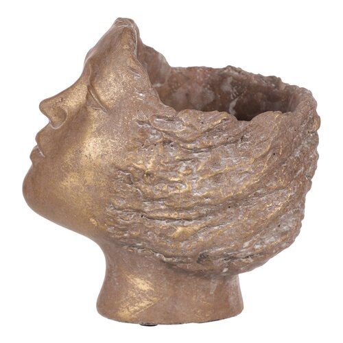Betonna oblika za cvetlični lonec, glava, bakrena,premer 14 cm, 18 x 14 x 19 cm