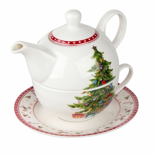 Altom Porcelanowy zestaw do herbaty dla 1 osoby Christmas tree