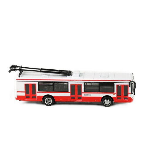 Troleibuz metalic Rappa roșu, 16 cm