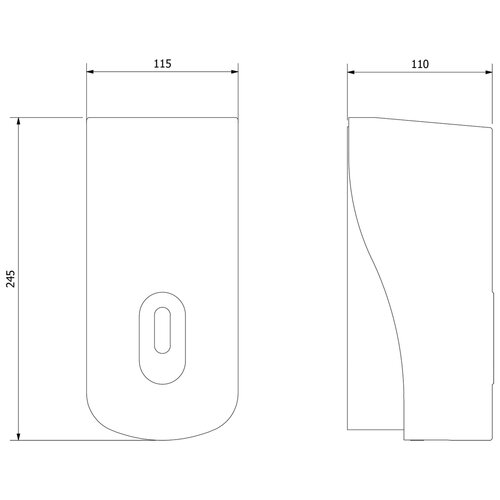 AQUALINE 1319-78 Emiko dozirnik za tekoče milo,stenski 1000 ml, siv