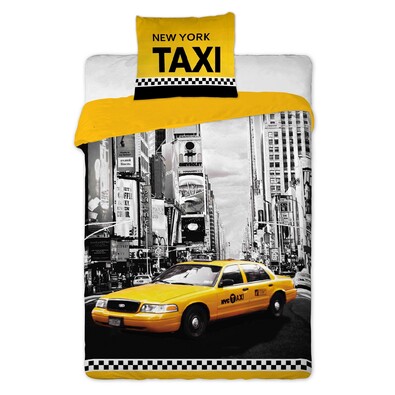 Bavlnené obliečky NY Taxi, 140 x 200 cm, 70 x 90 cm