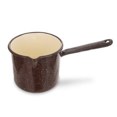 Orion Emajlirani lonček z ročajem Brown, 12 cm