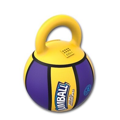 GiGwi Piłka gumowa dla psów z uchwytem Jumball Basketball, żółty, 20 cm