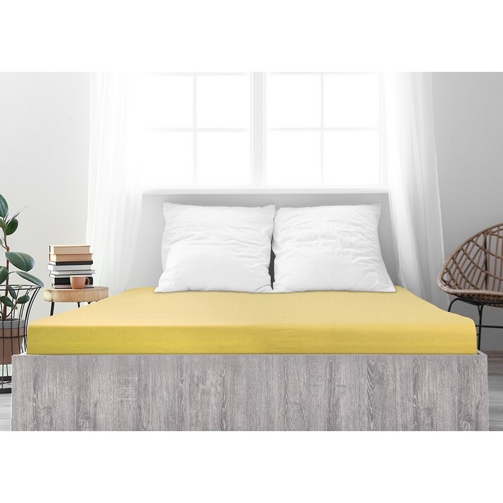 4Home prześcieradło jersey Ideal żółte, 90 x 200cm, 90 x 200 cm