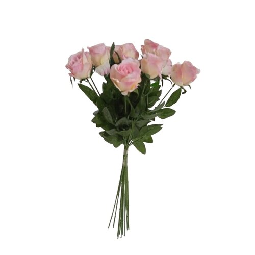 Sztuczny bukiet róż różowy, 67 cm, 12 sztuk