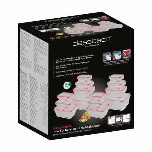 Classbach 14-delni set plastičnih posod FHD 4009