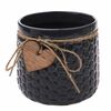 Keramični lonček za cvetje Wood heart temno modra,12,5 x 14 cm