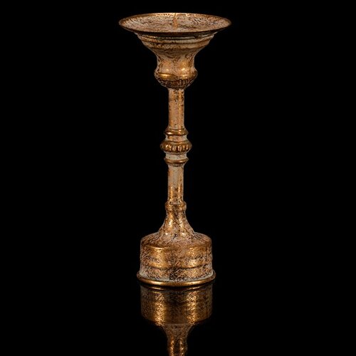 Kovový svícen na podstavci Candela 23 cm, zlatá