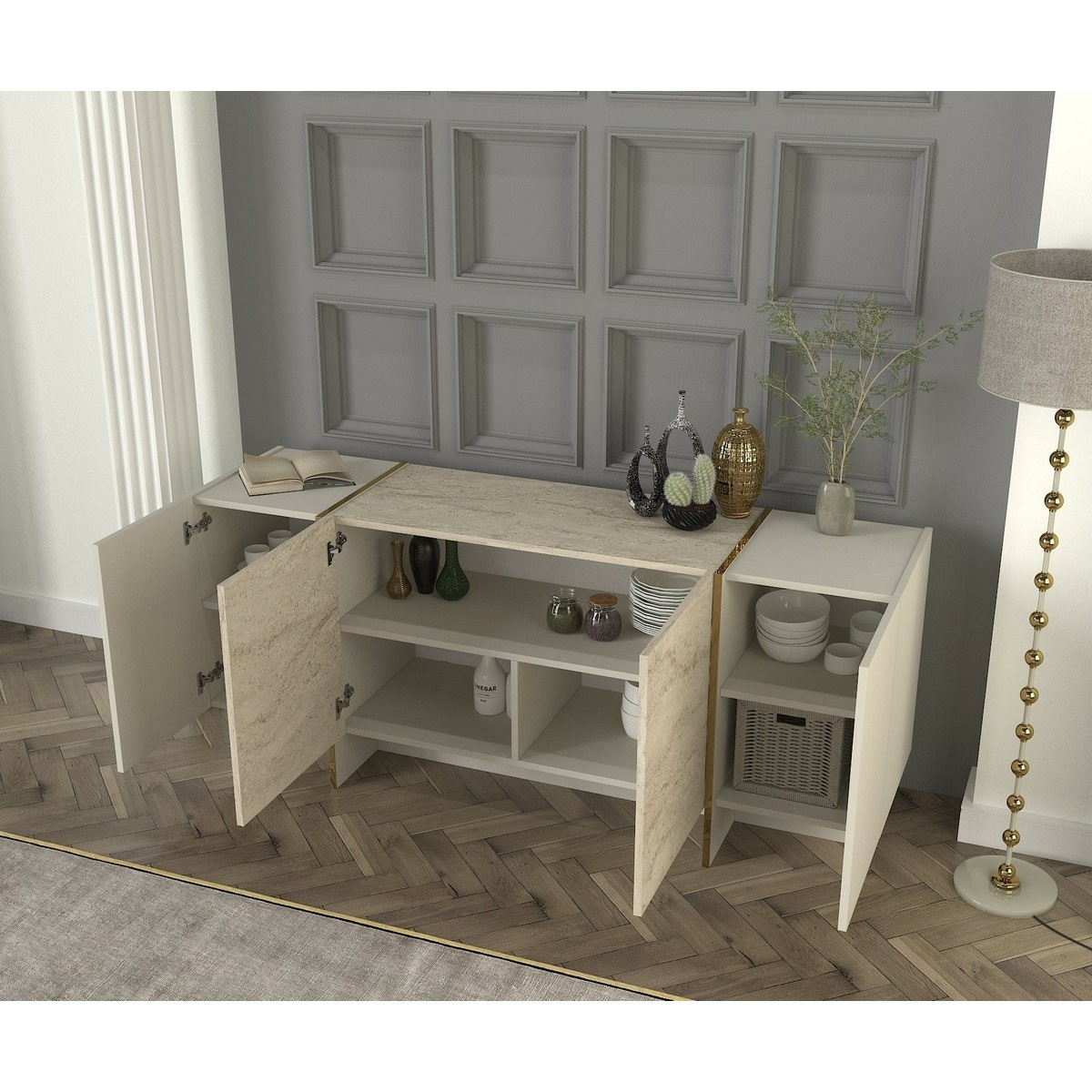 Skrinka Veyron Travertine and Sandstone