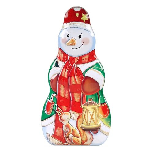 Altom Cutie de tablă pentru biscuiți și turtădulce Snowman 23 x 13 cm