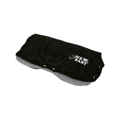 New Baby Manșon din fleece pentru cărucior , negru- gri