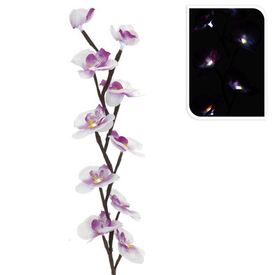 Umelá kvetina orchidea LED svetlo ružová