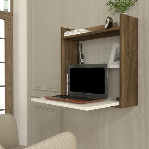 Schreibtisch Laptop White and Walnut