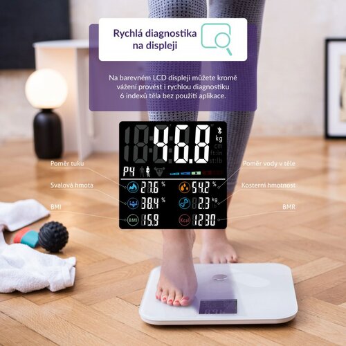 TrueLife FitScale W7 BT waga osobista z Bluetooth,biała