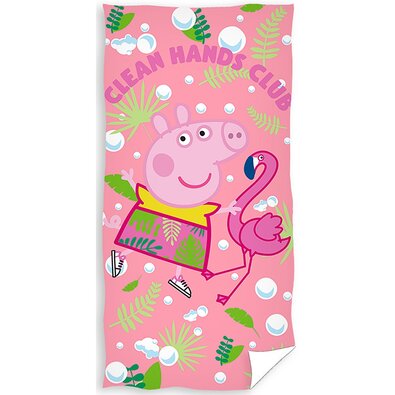 Рушник Свинка Пеппа і рожевий фламінго,70 x 140 см