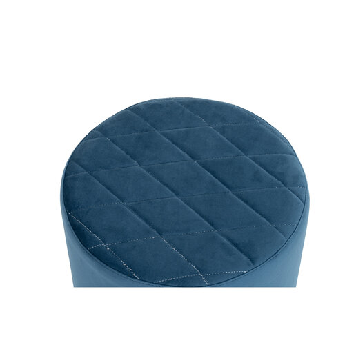 Taburet SOFT GRID Puf, catifea albastru