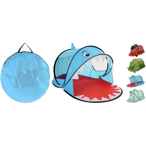 Namiot samorozkładający dla dzieci z ochroną UV 50+, wzór biedronka, 182 x 100 x wys. 86 cm