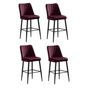 Sada barových židlí Vento Claret Red and Black, 4 ks