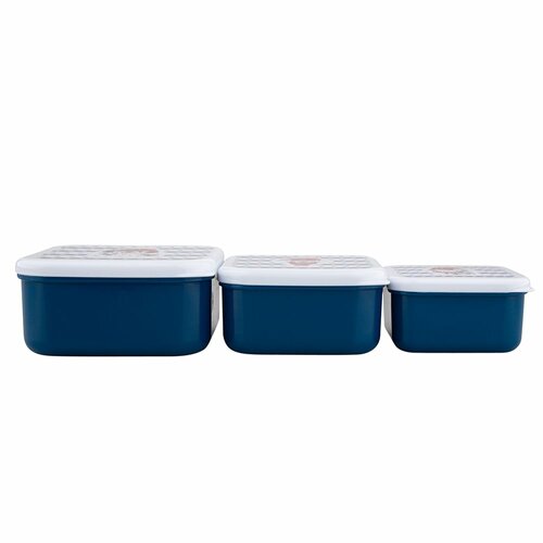 Altom Set of Easy Morning snack boxes, blue, 3 pcs