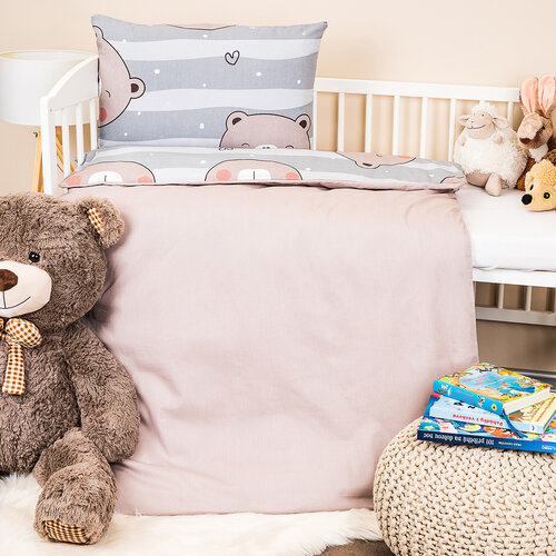 4Home Bawełniana pościel dziecięca do łóżeczka Little bear, 100 x 135 cm, 40 x 60 cm