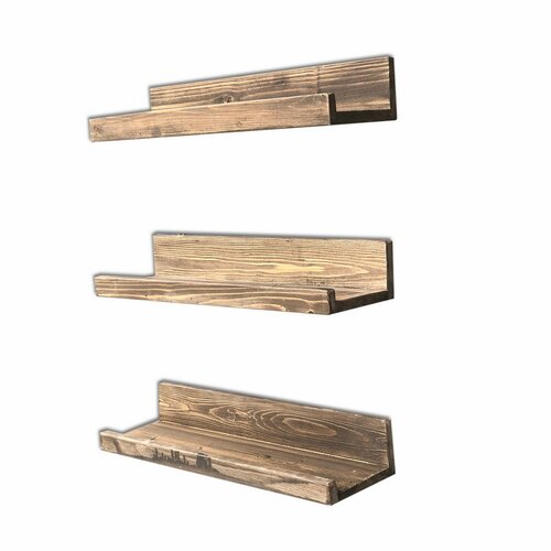 Polica Apol Walnut, 3 kos