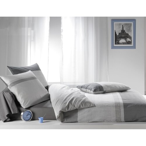 BedTex Spencer pamut ágyneműhuzat szürke, 140 x 200 cm, 70 x 90 cm