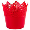 Plastový obal na květináč Krajka 11,5 cm, červená