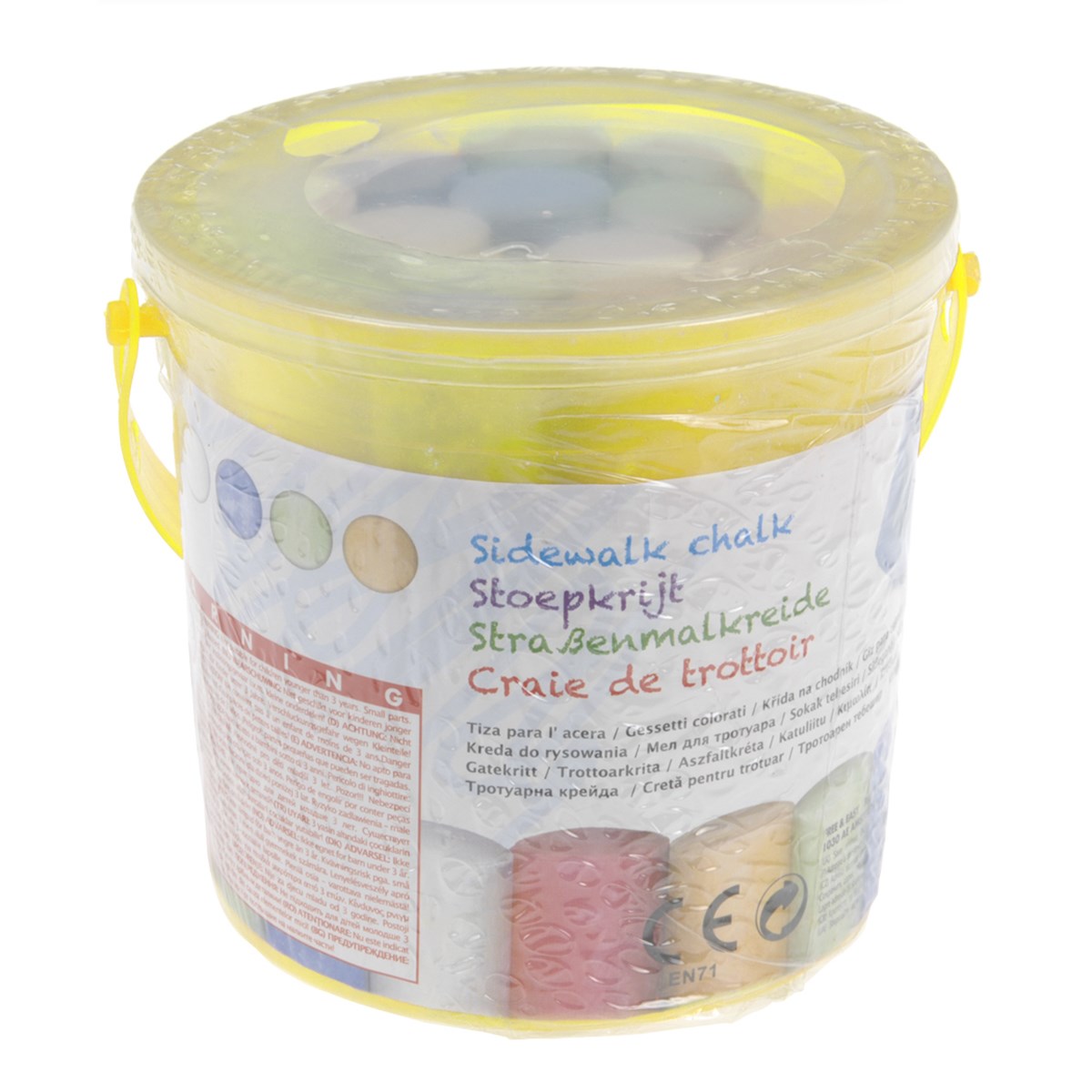 Sada kried na chodník vo vedierku žltá, 15 ks