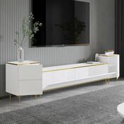 TV-Lowboard mit Schränken Imej White and Gold