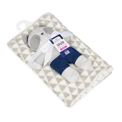 Babymatex Otroška odeja s plišastim medvedkom,siva, 75 x 100 cm
