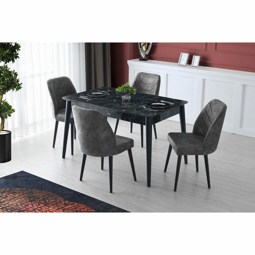 Set de scaune de sufragerie Dallas Anthracite, 4buc.