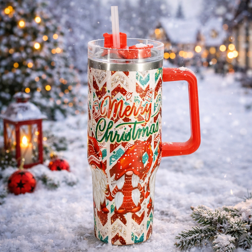 Weihnachtlicher Thermobecher Merry Christmas 1,2 l, rot