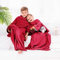 Pătură cu mâneci Decoking Lazy Kids roșu , 90 x105 cm
