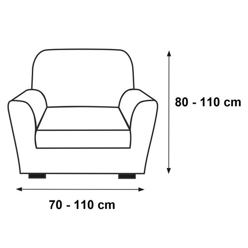 Multielastický potah na křeslo Contra teracotta, 70 - 110 cm