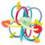 Baby Mix Silicone-plastic teether with rattle, 12cm