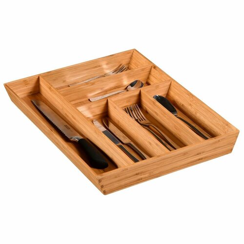 Kesper 58087 Servietă din bambus, 6 compartimente,35 x 4 3 x 5 cm