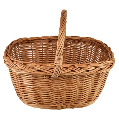 Pletena košarica kvadratna mestna s pletenimsrednjim delom, 38 x 30 cm