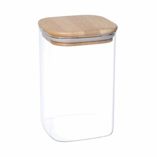 4Home Glasdose für Lebensmittel mit Deckel Bamboo,950 ml