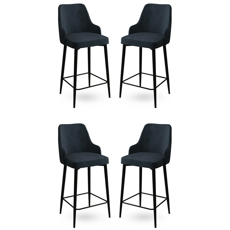 Sada barových židlí Enox Anthracite and Black, 4 ks, 4 ks