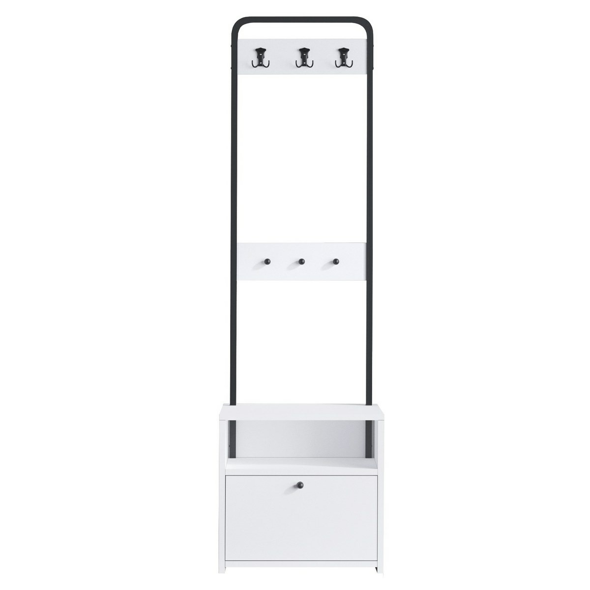 Vešiak s botníkom Quinn White and Black