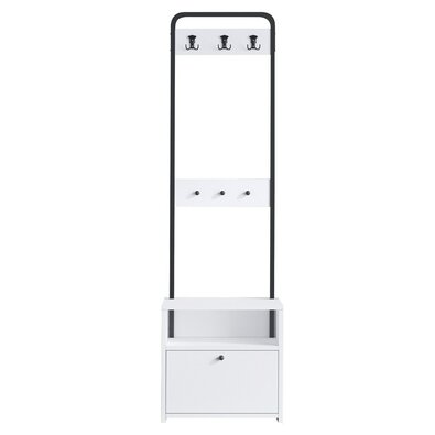 Cuier cu raft pentru pantofi Quinn White and Black