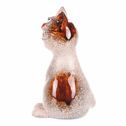 Dekoracja ogrodowa na ogrodzenie Cat, 9 x 9 x 15cm, ceramiczna