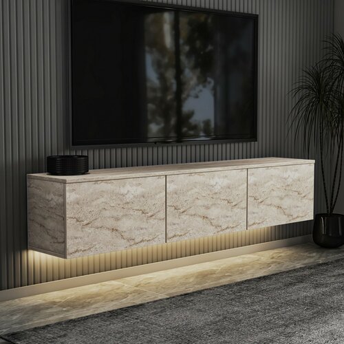 Televizní stolek Neon Illuminated Travertine