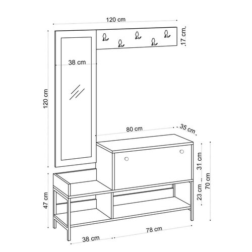 Předsíňová sestava Lopp Black and White