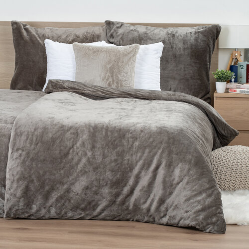 Lenjerie de pat din microflanelă 4Home gri, 140 x 200 cm, 70 x 90 cm