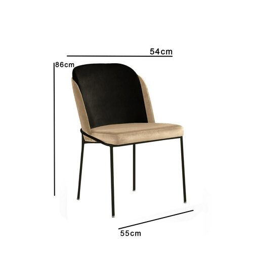 Sada jídelních židlí Dore Beige and Black, 2 ks