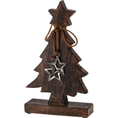 Choinka Stars z drewna mango, 18 x 30 x 6 cm