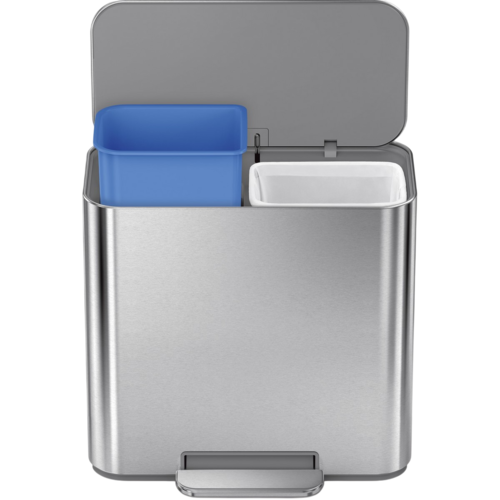 Simplehuman Mini pedálový odpadkový koš na tříděný odpad 15 l, nerez mat
