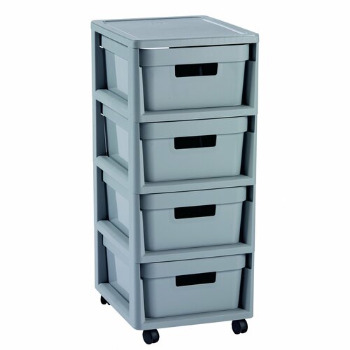 Curver Police s predali INFINITY 4 x 11 l, siva