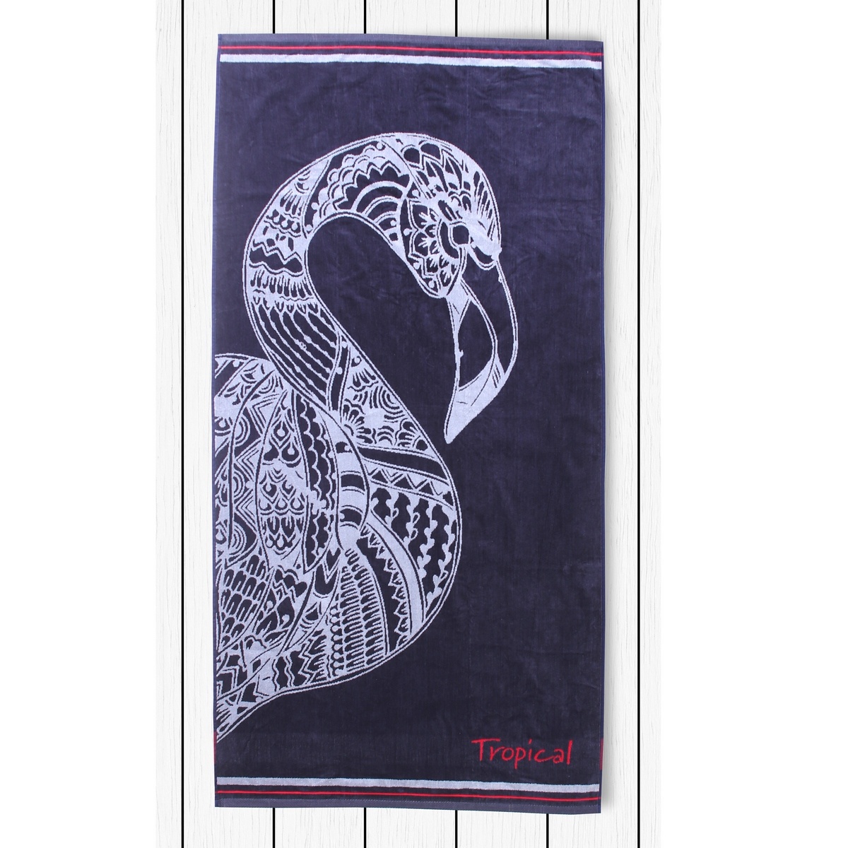 Obrázok Bavlnená osuška DecoKing Navy Flamingo, 90 x 180 cm